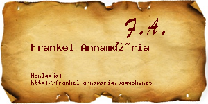Frankel Annamária névjegykártya